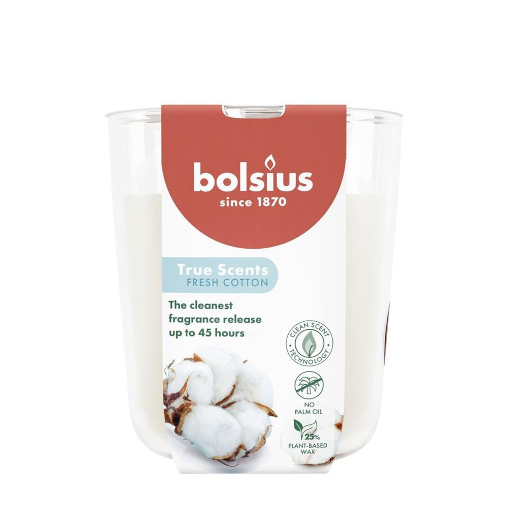 Bolsius Fresh Cotton True Scents Medium Glass Jar Candle £5.84